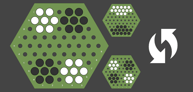 Play Abalone, board game setup, standard, belgian daisy, german daisy